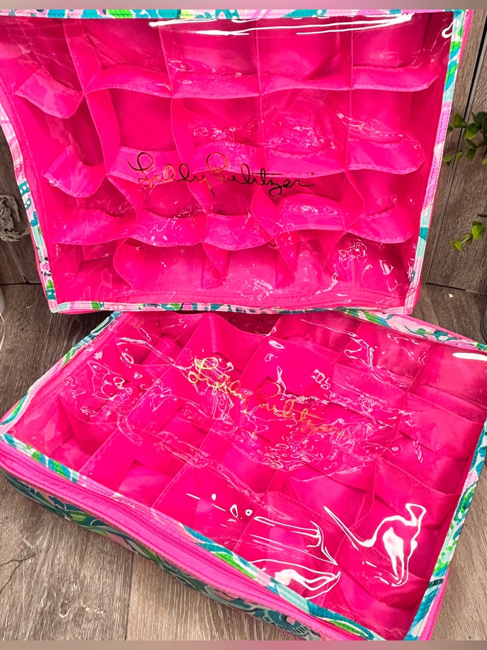 Set of 2 Lilly Pulitzer Ornament Organizer Storage Boxes • Holds 20  Each • NWOT